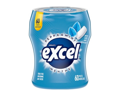 Wrigley's Excel Peppermint Flavoured Sugar Free Chewing Gum, 60 Pieces, 1 Bottle - 1.0 EA