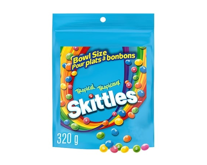 Skittles Tangy Tropical Chewy Candy, Bowl Size Bag - 320.0 G