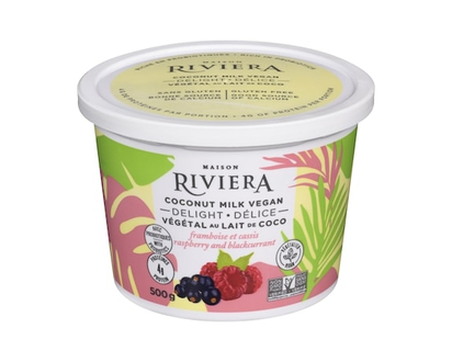 Riviera Coconut Milk Vegan Yogurt - Raspberry Blackcurrant - 500.0 G