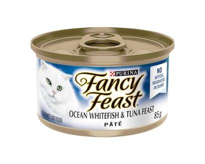 Purina Fancy Feast Pate Ocean Whitefish & Tuna Feast, Wet Cat Food - 85.0 G