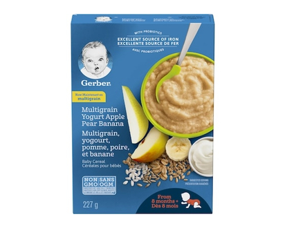 Nestlé Gerber Stage 3 Multigrain Yogurt Apple Pear Banana Baby Cereal - 227.0 G