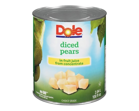 Diced Pears In Fruit Juice From Concentrate - 2.84 L