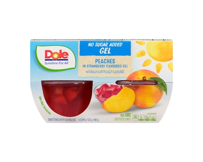 Dole Peaches In Strawberry Flavoured Gel - 492.0 G