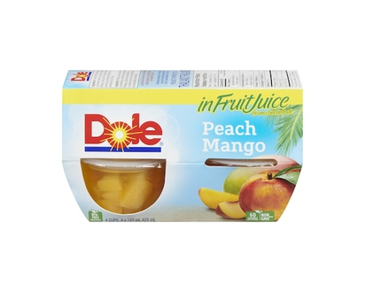 Dole Fruit Bowls Peach Mango 4 Cups - 107.0 ML