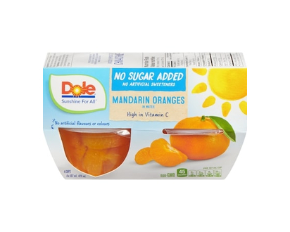 Dole Fruit Bowls, Mandarin Oranges in Water - 107.0 ML