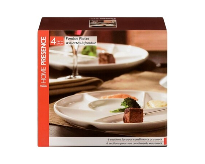 Home Presence 4 Round Fondue Plates - 1.0 EA