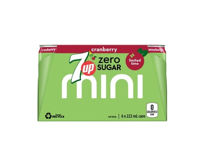 7Up Zero Sugar Cranberry Mini Cans - 222.0 ML