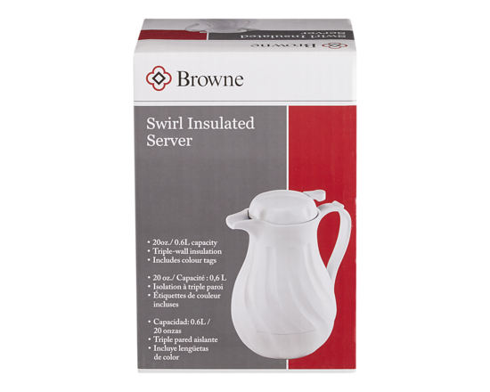 Beverage Server, White 20 oz - 1.0 EA