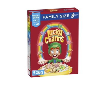 General Mills Lucky Charms, Céréales de Petit Déjeuner Avec des Guimauves, Grains Entiers, Format Familial - 526.0 G