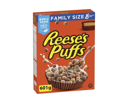 General Mills Reese's Puffs, Céréales Pour le Petit-Déjeuner Saveur Beurre d'Arachide et Chocolat, Grains Entiers, Format Familial - 601.0 G