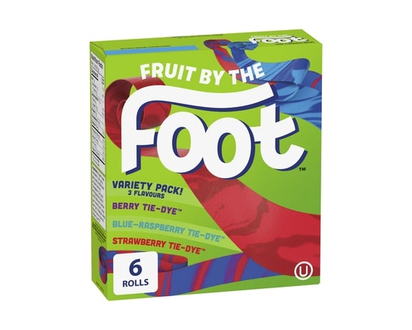 Betty Crocker Fruit by the Foot Fruit Flavoured Snacks, Variety Pack, Gluten Free, 6 ct - 128.0 G