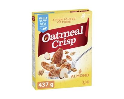 General Mills Oatmeal Crisp Breakfast Cereal, Almond, High Fibre and Whole Grains - 437.0 G