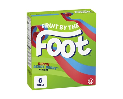 Betty Crocker Fruit by the Foot Fruit Flavoured Snacks, Rippin' Berry Berry, Gluten Free, 6 ct - 128.0 G