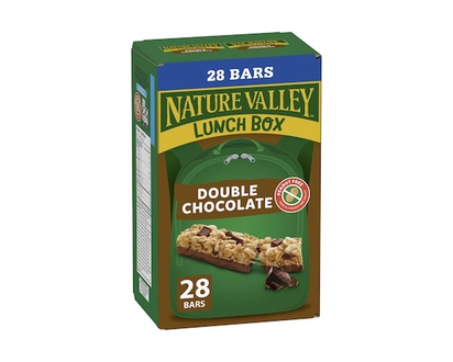 Nature Valley Boîte à Lunch, Double Chocolat, Collation pour Enfants, Format Économique, 28 Barres - 728.0 G
