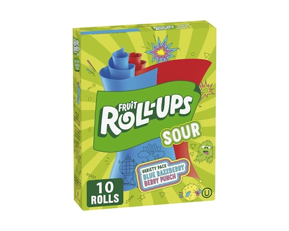 Betty Crocker Fruit Roll-ups Sour - Variety Pack Blue Razzberry ; Berry Punch , 10 Rolls - 141.0 G