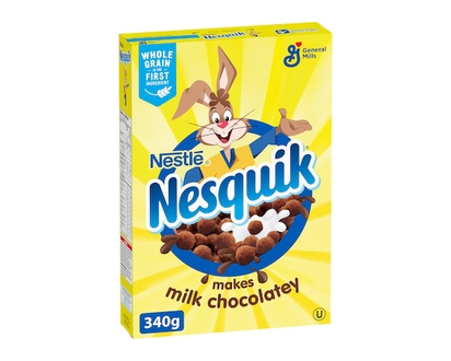 Nesquik Chocolate Breakfast Cereal, Whole Grains and Fibre - 340 G