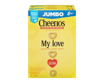 General Mills Original Cheerios Breakfast Cereal, Jumbo Size, Whole Grains - 1000 G