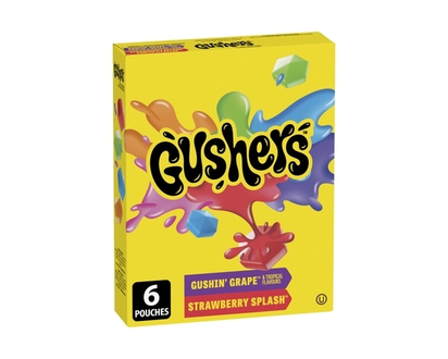 Betty Crocker Fruit Gushers Fruit Flavoured Snacks, Variety Pack, Gluten Free, 6 ct - 138.0 G