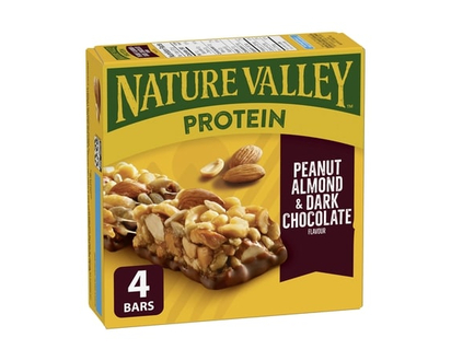 Nat Valley aux Protéines, Arachides, Amandes, et Chocolat Noir, 4 Barres - 148 G