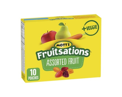 Mott’s Fruitsations Collations à Saveur de Fruits, Fruits Assortis, Sans Gluten, 10 Sachets - 226.0 G