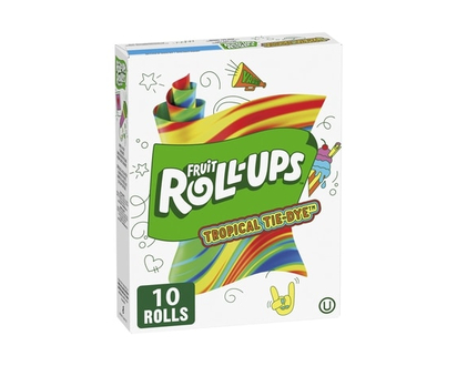 Betty Crocker Fruit Roll-Ups Fruit Flavoured Snacks, Tropical Tie-Dye, Gluten Free, 10 ct - 141.0 G