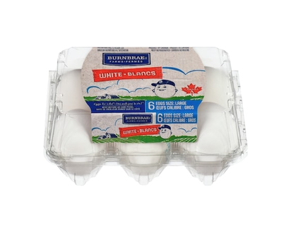 Burnbrae Farms Grade A White Eggs, Large - 6.0 EA