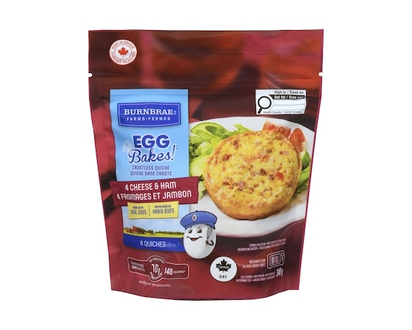 EGGBakes! Quiche 4 cheese & Ham, 4-Pack - 340.0 G