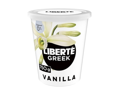 Liberté Grec Yogourt 0 %, Vanille, Teneur élevée en protéines - 750.0 G