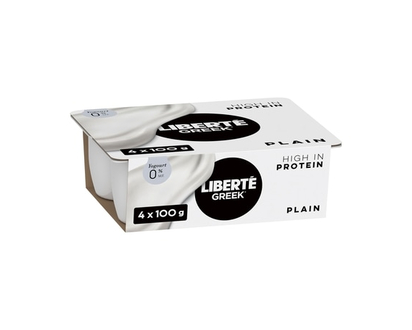 Liberte Greek 0% Yogurt 4-Pack, Plain, High Protein and Probiotics - 400.0 G