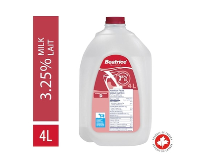 Beatrice Milk Jug Homogenized 3.25% - 4.0 L