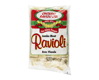 Roman Ontario Ravioli Pasta with Meat, Frozen Club Pack - 1.0 KG
