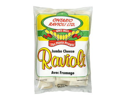Roman Ontario Ravioli Pasta with Cheese, Frozen Club Pack - 1.0 KG