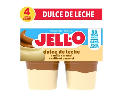 Jell-O Dulce De Leche Vanilla Caramel No Sugar Added Ready-To-Eat Refrigerated Pudding Snacks - 106.0 G