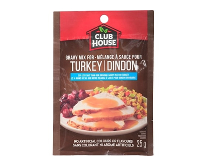Club House Turkey, 25% Less Salt Gravy Mix - 25.0 G