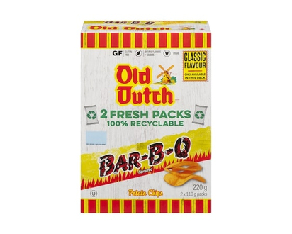 Old Dutch Potato Chips, BBQ - 220.0 G