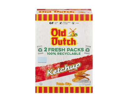 Old Dutch Potato Chips, Ketchup - 220.0 G