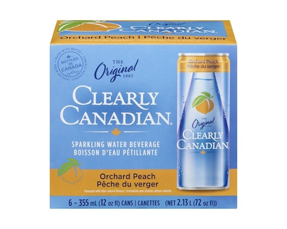 Clearly Canadian Sparkling Water Beverage Orchard Peach - 355.0 ML