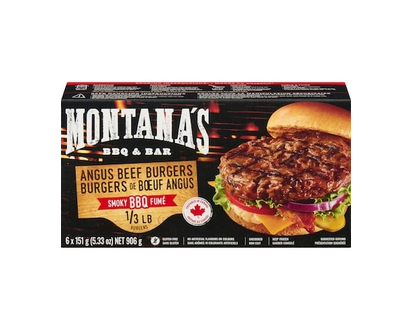 Montana's Angus Beef Burgers Smoky Bbq - 906.0 G