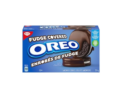 Christie OREO Fudge Covered Sandwich Cookies Chocolate Sandwich Cookies - 224.0 G