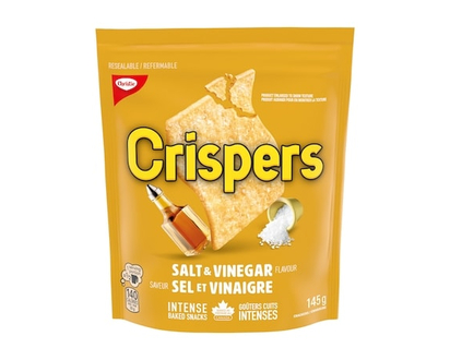 Christie Crispers Salt and Vinegar Crackers, Baked Snacks - 145.0 G