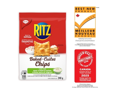 Christie RITZ Baked Chips Sour Cream & Onion, Crispy, crunchy twist on classic crackers - 240.0 G