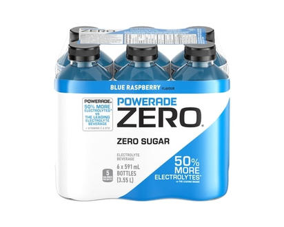 Powerade Zero Sugar Sports Drink Blue Raspberry Bottles - 591.0 ML
