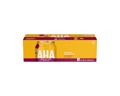 AHA Seltzer Pineapple + Passionfruit Fridge Pack Cans - 355.0 ML