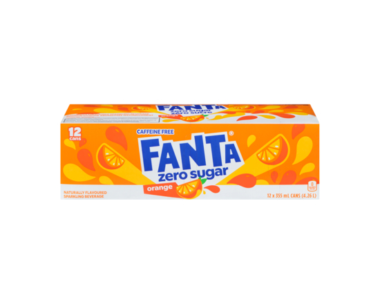 Soda Zero Sugar Orange Soda Pop Fridge Pack Cans - 355.0 ML