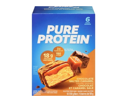 Pure Protein Bars, Chocolate Salted Caramel, Gluten Free Snack Bars - 6 PK