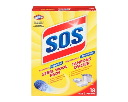 SOS Steel Wool Soap Pads - 18.0 EA