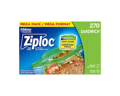 Ziploc Sacs à sandwich Emballage de 270 - 270.0 EA