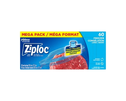 Ziploc Sacs de congélation grand format emballage de 60 - 60.0 EA