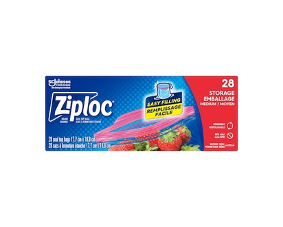 Ziploc Storage Bags Medium, with Stay Open Technology - 28.0 EA