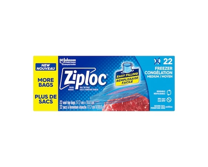 Ziploc Freezer Bags Medium, with Stay Open Technology - 19.0 EA